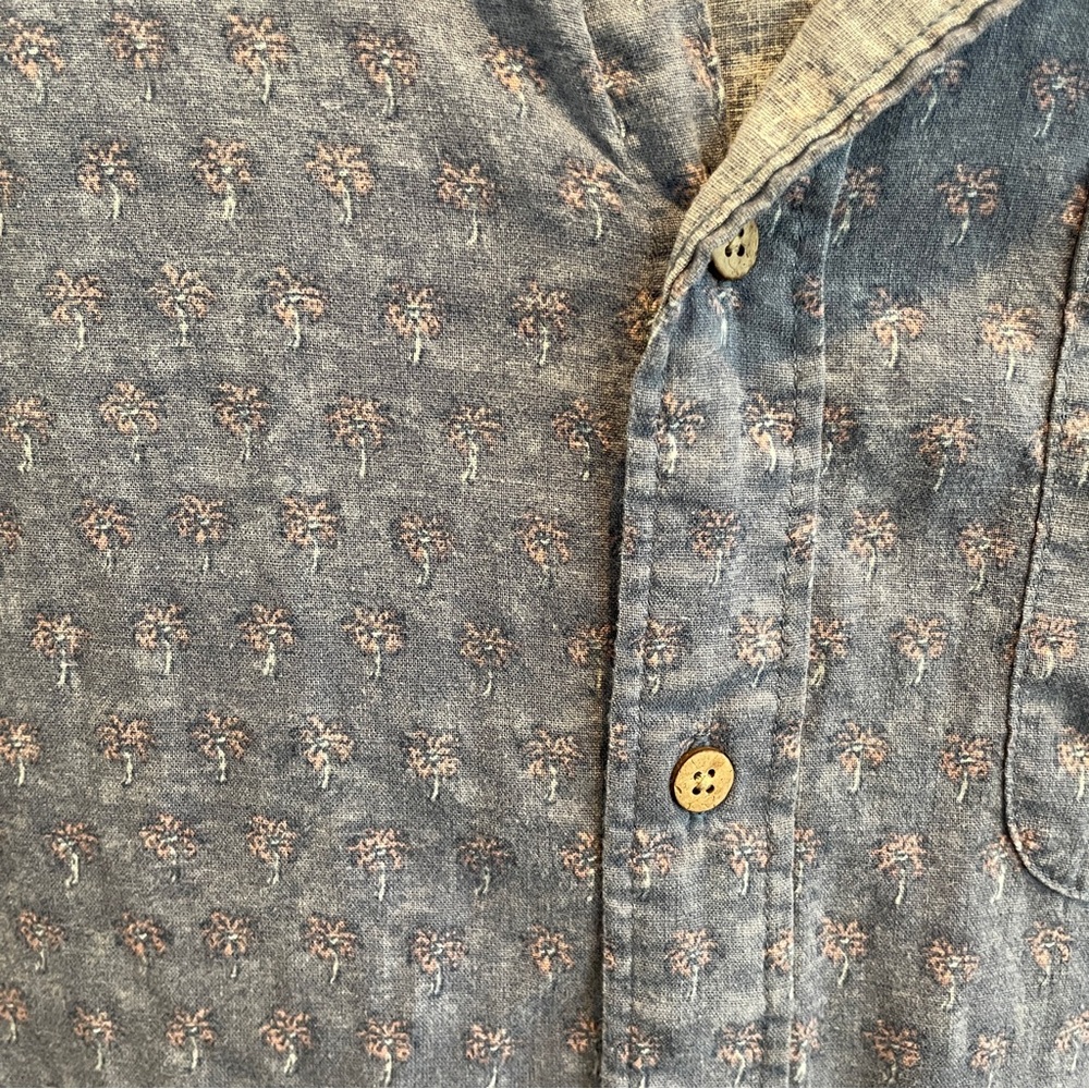 Faherty Men's Blue Patterned Button Down Shirt Me… - image 5